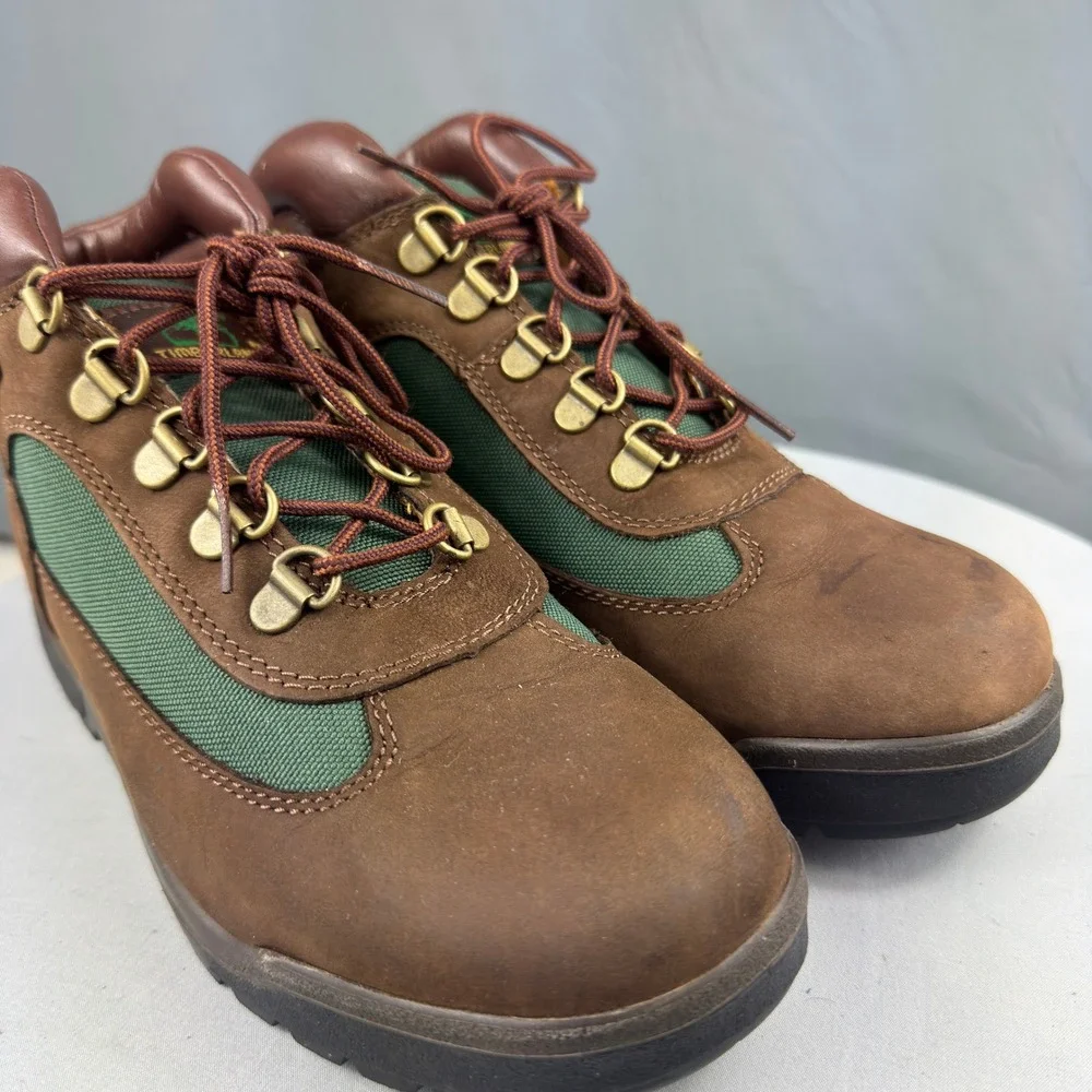 Timberland Field Boot Junior Big Kids Size 5.5 Brown Green Beef Broccoli 16937
